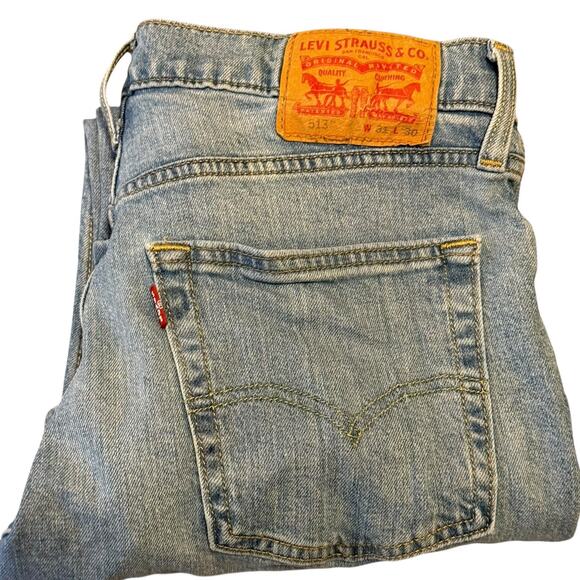 Levi's 513 Slim Straight Jeans Men's 31 x 30 Denim Medium Wash Cotton Blend - Picture 4 of 8